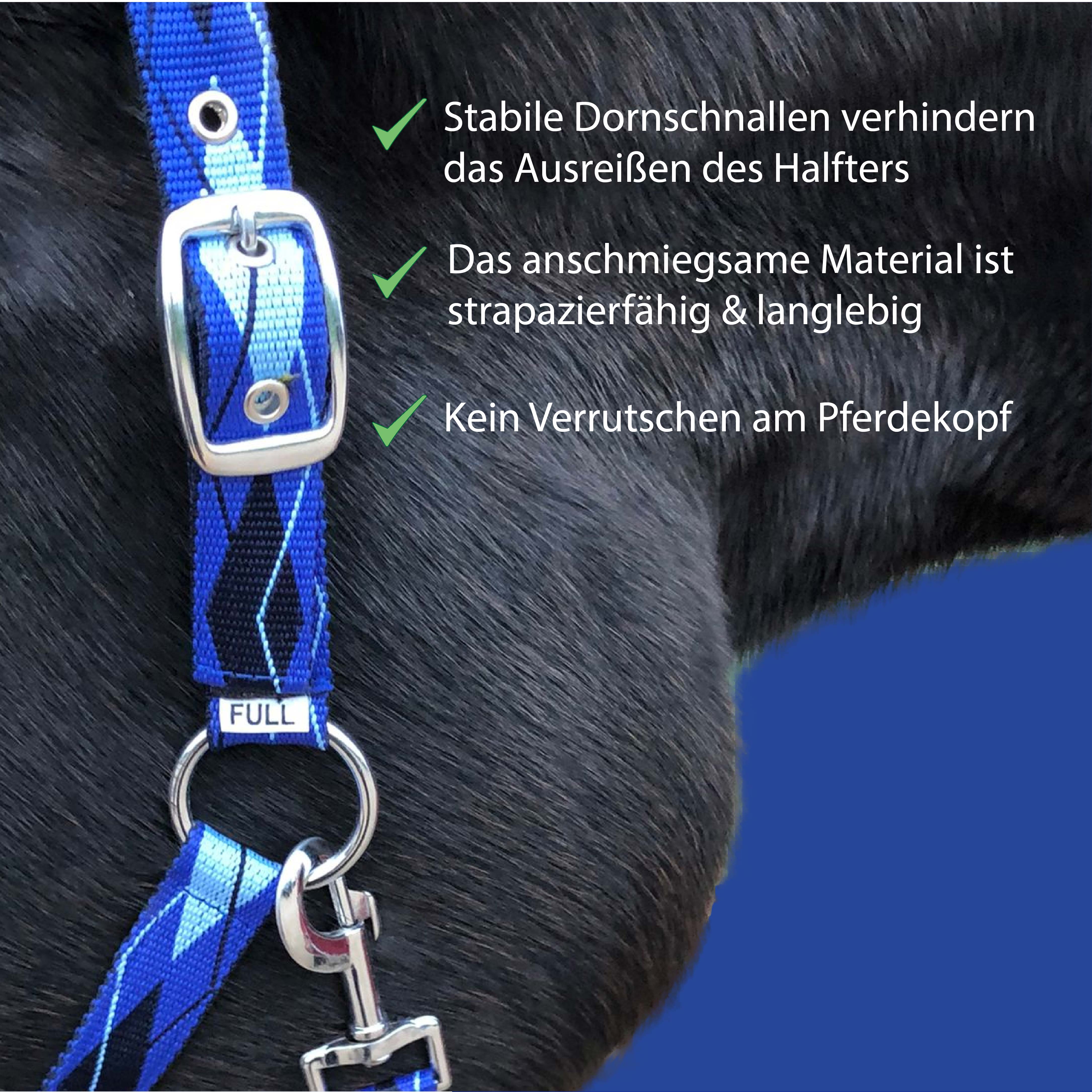 Halfter mit Fell, weich gepolstert in blau